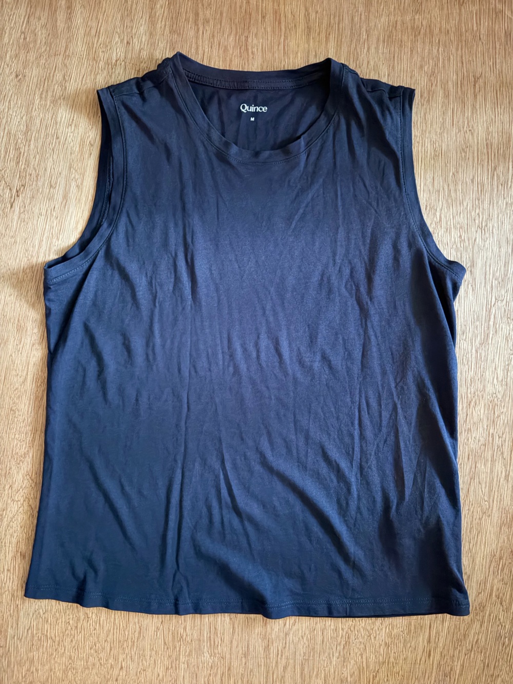 Quince Navy Blue Sleeveless Crewneck Muscle Tee Tank Size Medium